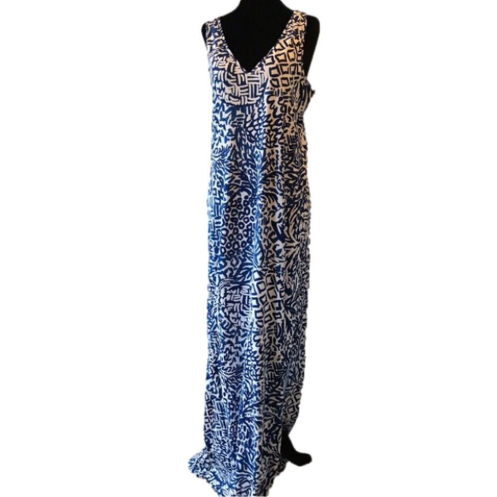 Lilly Pulitzer Blue and White Maxi Dress